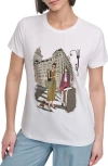 Dkny 5th Avenue Graphic T-shirt In White