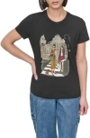 Dkny 5th Avenue Graphic T-shirt In Black