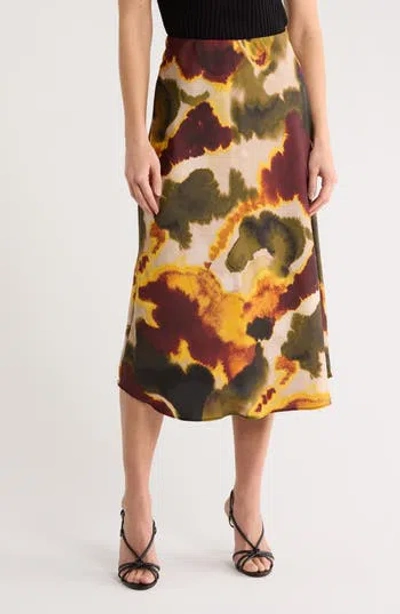 Dkny A-line Midi Skirt In Multi