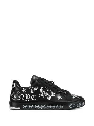 Dkny Abeni Tattoo Sneakers In Black