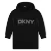 Dkny Hooded Long-sleeve Dress In Black