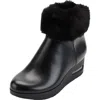 Dkny Abri Womens Faux Leather Faux Fur Lined Booties In Multi