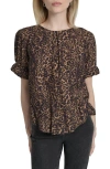 Dkny Abstract Zebra Print Voile Top In Multi