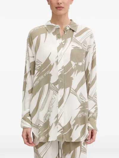 Dkny Abstract-print Chest-pocket Shirt In Multi