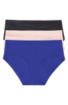 Dkny Active Comfort 3-pack Hipster Briefs In Multi