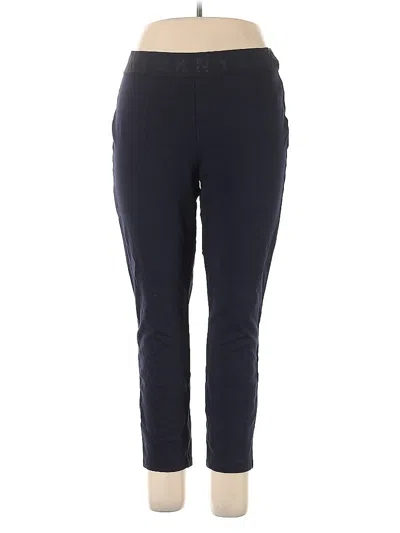 Pre-owned Dkny Active Pants In Blue