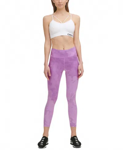 Dkny Activewear Botanica 7/8 Leggings In Tulle In Purple