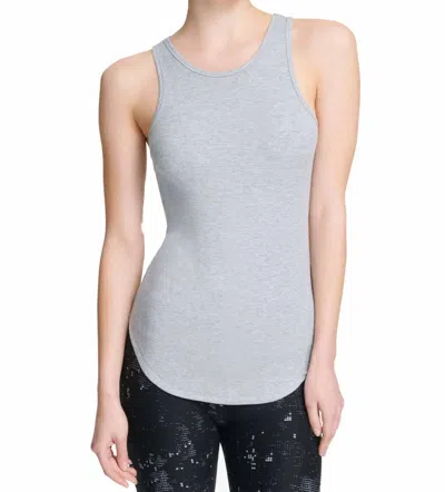 Dkny Activewear Sport Racerback Tank Top In Pearl Gray Heather