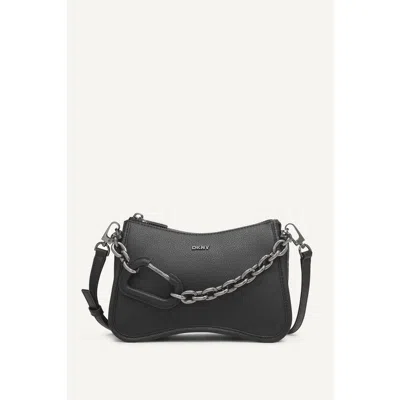 Dkny Adria Crossbody In Black/gunmetal