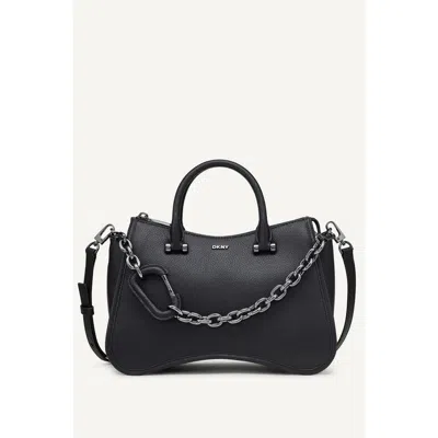 Dkny Adria Satchel In Black/gunmetal