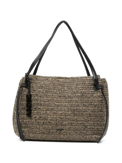 Dkny Aisling Woven Shoulder Bag In Brown