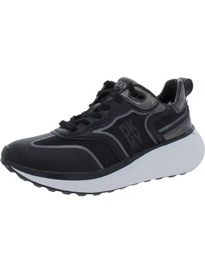 Dkny Aki Womens Lace-up Lifestyle Casual And Fashion Sneakers In Black