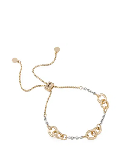 Dkny Alani Two-tone Chain-link Bracelet In Yellow