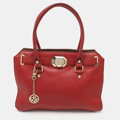Pre-owned Dkny Allen Red Leather Satchel