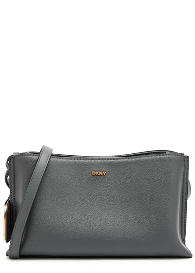 Dkny Alya Leather Cross-body Bag In Gray