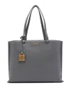 Dkny Alya Grained Leather Tote In Grey