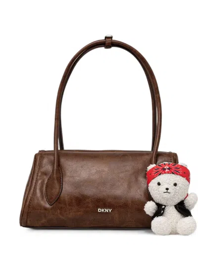 Dkny Amelie Bear-charm Tote Bag In Brown