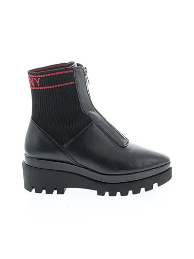 Pre-owned Dkny Ankle Boots In Black