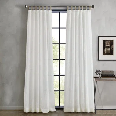 Dkny Antigua Jute Tab Curtain Panel Pair Linen (set Of 2) In Gray