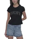 Dkny Arched Dome Stud Fitted Baby T-shirt In Black