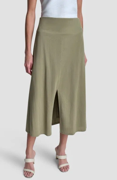 Dkny Arid A-line Knit Midi Skirt In Green