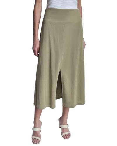 Dkny Arid Pique Mini Logo Emblem Slit Skirt In Green