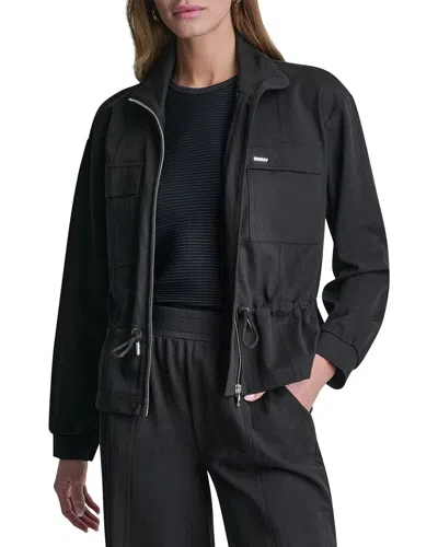 Dkny Arid Pique Technical Jacket In Black