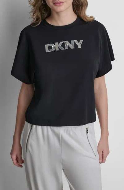 Dkny Art Deco Logo Graphic T-shirt In Black
