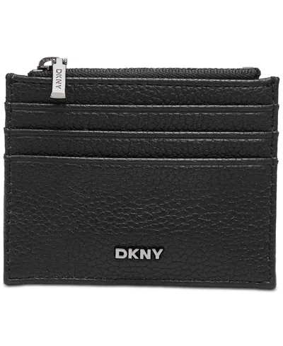 Dkny Ashlyn Card Case In Blk,gunmet