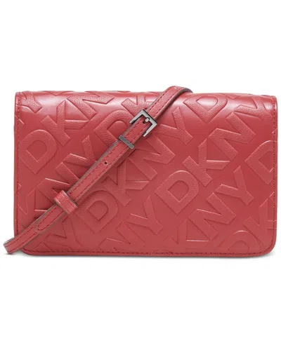 Dkny Ashlyn Crossbody Wallet In Bright Red