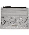 Dkny Ashlyn Snap Closure Card Case In Silver