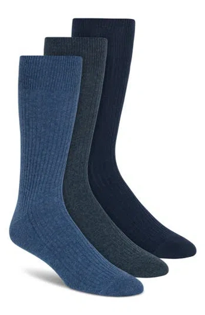 Dkny Assorted 3-pack Crew Socks In Blue