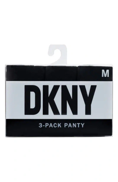 Dkny Assorted 3-pack Cut Anywhere Thong In Dk Black