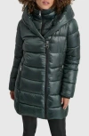 Dkny Women's Bib Puffer Coat In Malachite