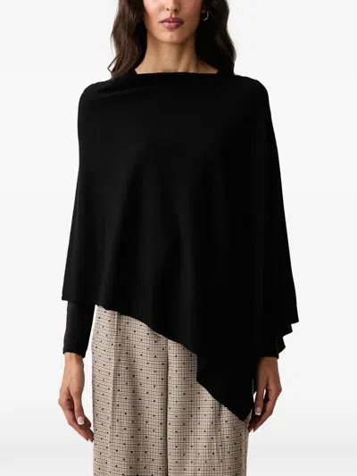 Dkny Asymmetric Fine-knit Top In Black