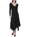 Dkny Asymmetric Hem Midi Dress In Black