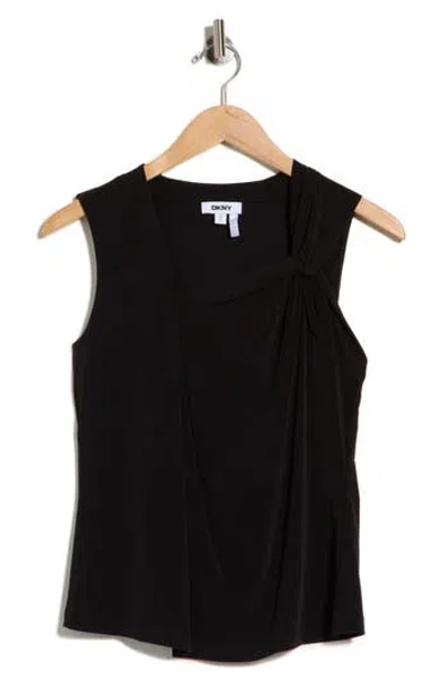 Dkny Asymmetric Neckline Jersey Tank In Brown