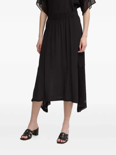 Dkny Asymmetric Panel Midi Skirt In Black