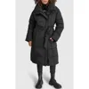Dkny Women's Missy Diamond Quilted Longline Puffer Coat In Black