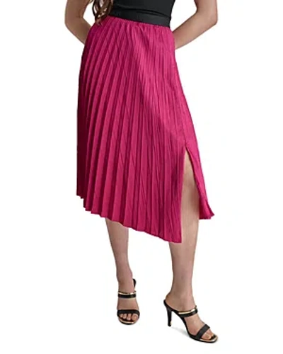 Dkny Asymmetrical Pleated Skirt In Rasberry