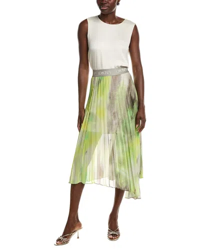 Dkny Asymmetrical Print Chiffon Midi Skirt In K4u-watercolr Hues