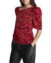 Dkny Asymmetrical Short Sleeve Top In Brown