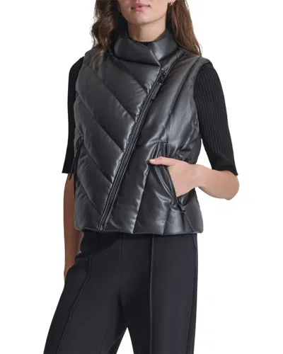 DKNY ASYMMETRICAL ZIP PUFFER VEST