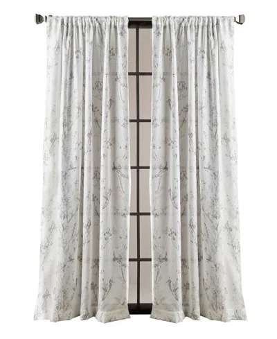 Dkny Atlanta Sheer Poletop 2 Piece Window Panel, 96" X 50" In Gray