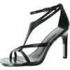 Dkny Womens Faux Leather Squae Heels In Black