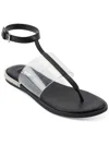 DKNY AVA WOMENS LEATHER ANKLE STRAP THONG SANDALS