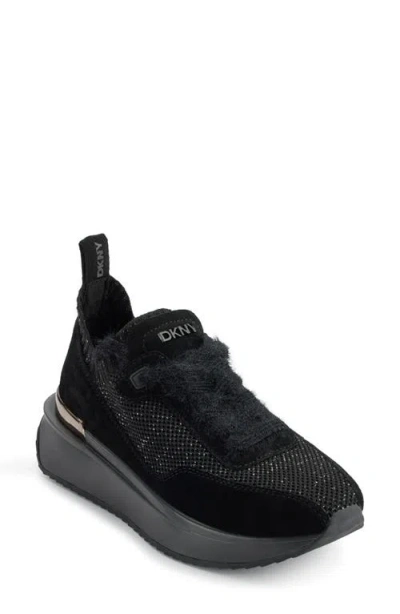 Dkny Aveline Wedge Sneaker In Black