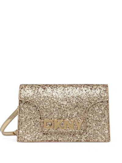 Dkny Avril Glitter Crossbody Bag In Gold