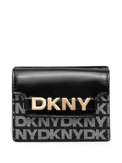Dkny Avril Logo-print Wallet In Black