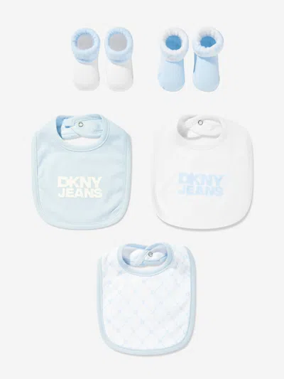Dkny Baby Boys Bib And Socks Set In Blue